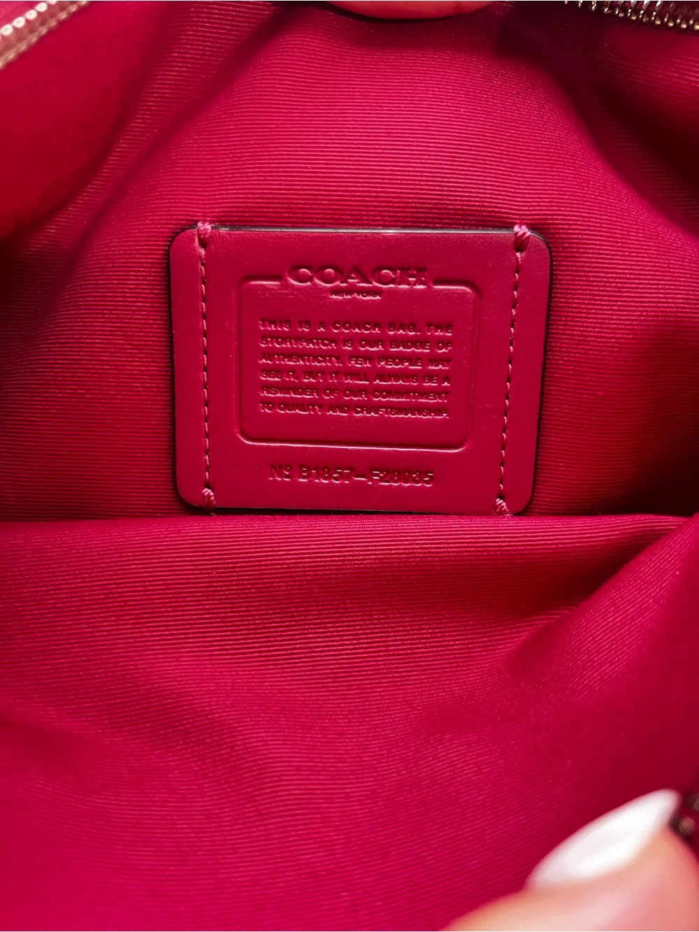 Coach Pebbled Leather Crossbody in Raspberry - Picture 4 of 5